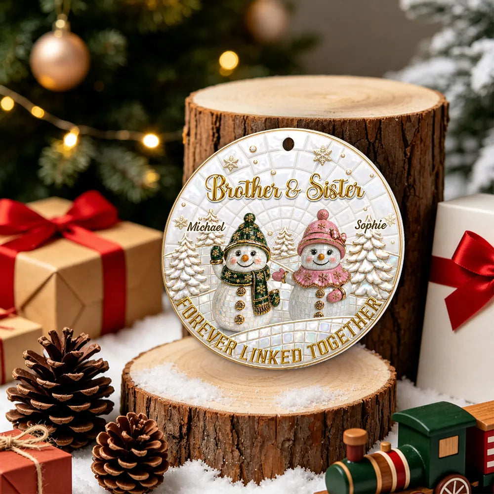 Personalized Acrylic Snowman Ornament for Family Christmas Gift