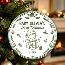 Load image into Gallery viewer, Personalized First Christmas Ornament Custom Name Baby Gift for New Parents
