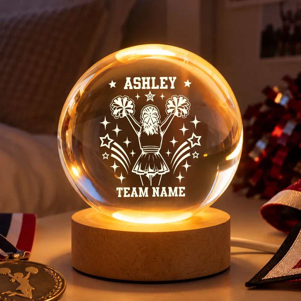 Personalized Cheerleader Globe Lamp Creative Gift for Daughter