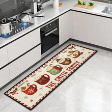 Load image into Gallery viewer, Personalized Family Doormat with Red and Green Mugs Gift for Christmas
