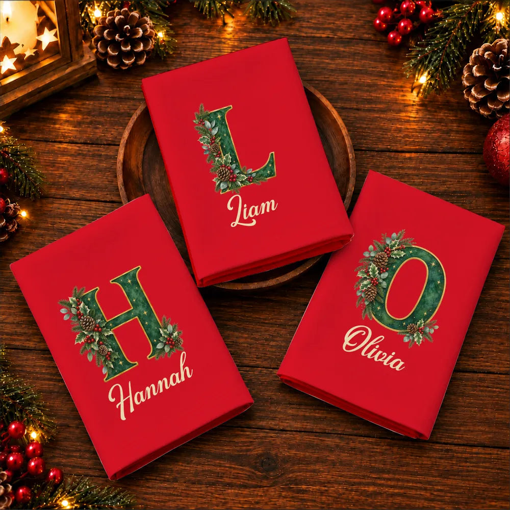 Personalized Cotton Napkin Christmas Gift for Family Gatherings