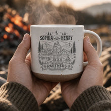 Load image into Gallery viewer, Personalized Pottery Mug with Embracing Couple Gift for Adventurous Couple
