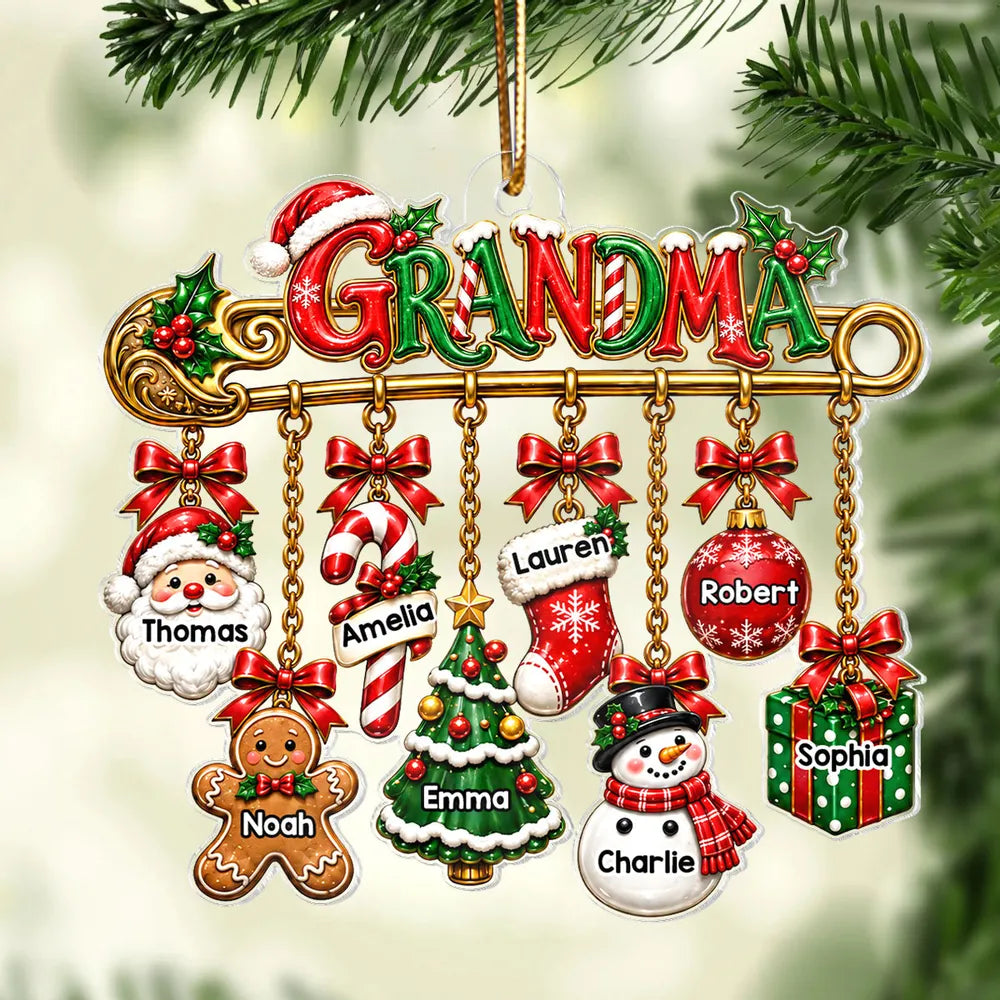 Personalized Acrylic Christmas Ornament Gift for Grandma