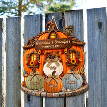 Load image into Gallery viewer, Personalized Wooden Pumpkin Cottage Sign Gift for Grandma &amp; Grandpa
