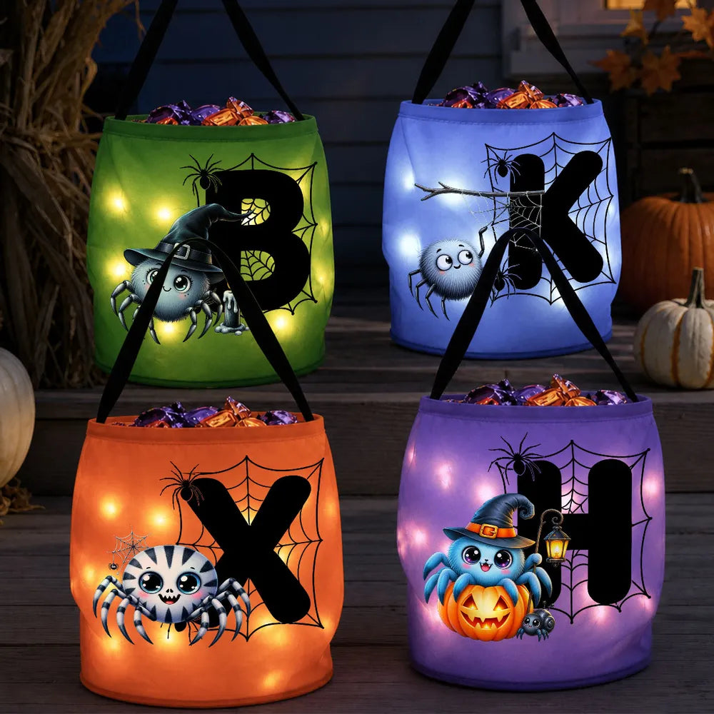 Personalized LED Light Up Halloween Basket for Kids