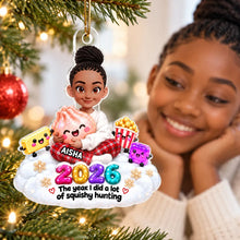 Load image into Gallery viewer, Personalized Acrylic Christmas Ornament Cute Girl with Toys

