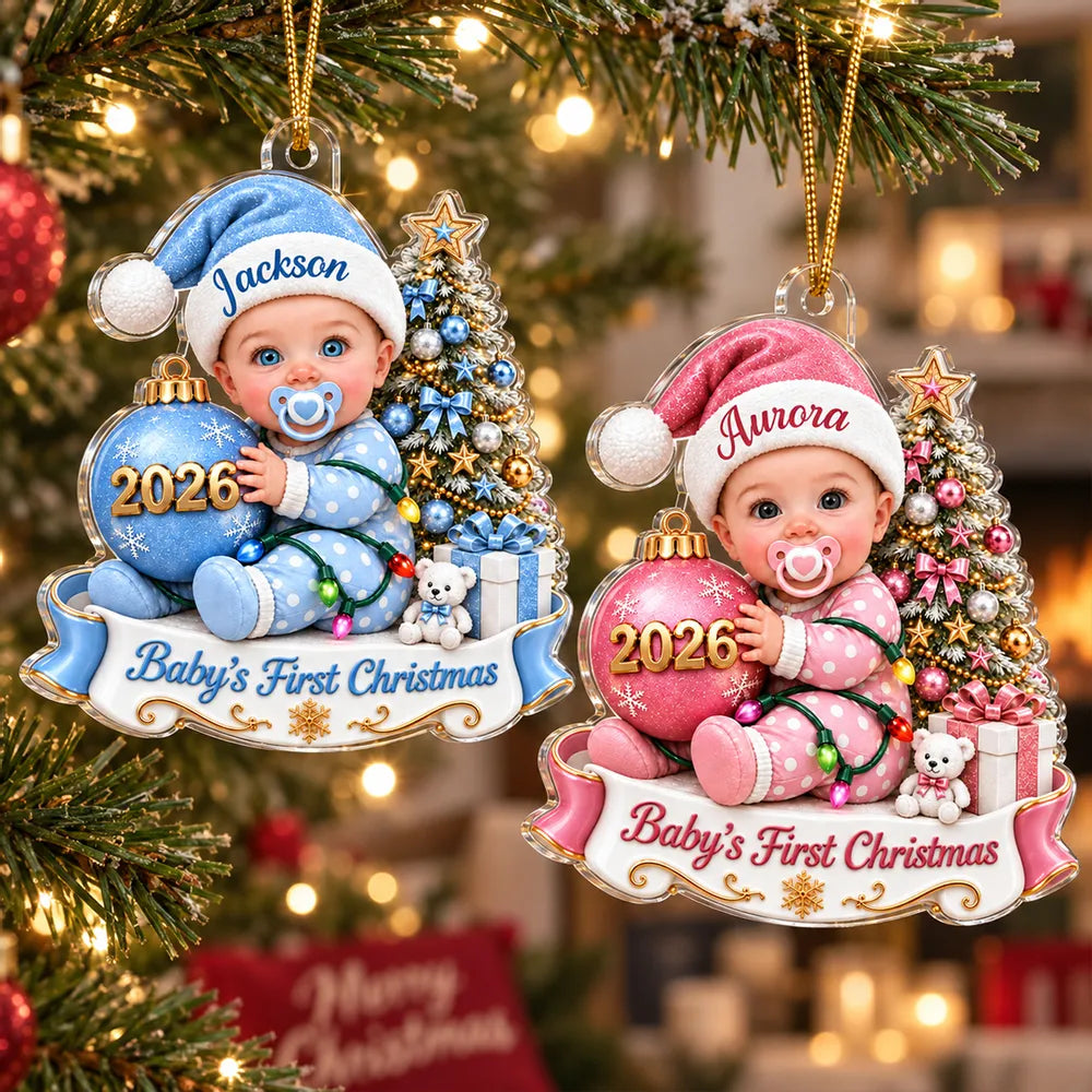 Personalized Acrylic Ornament First Christmas Gift for New Parents