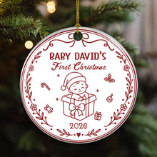 Load image into Gallery viewer, Personalized First Christmas Ornament Custom Name Baby Gift for New Parents
