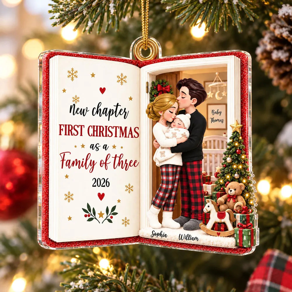 Personalized Acrylic Ornament New Parents First Christmas Keepsake