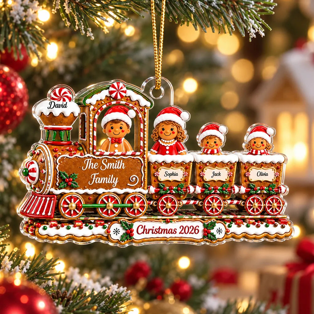 Personalized Gingerbread Family Ornament Unique Christmas Gift