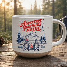 Load image into Gallery viewer, Personalized Adventure Pottery Mug Custom Camping Gift for Couple
