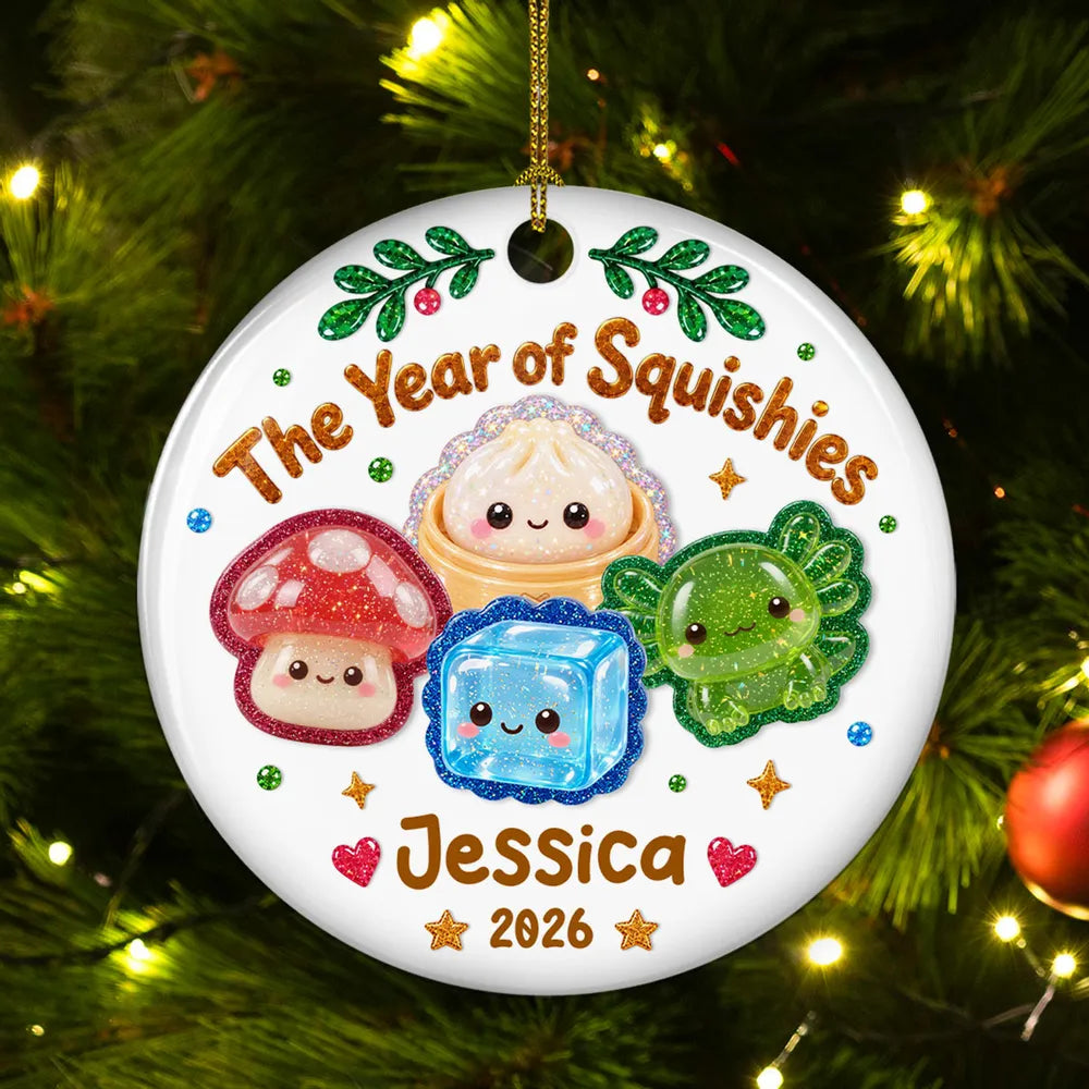 Personalized Christmas Ceramic Ornament Cute Family Gift