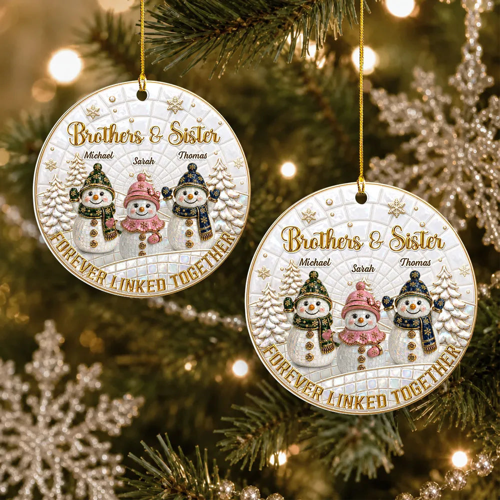 Personalized Acrylic Snowman Ornament for Family Christmas Gift