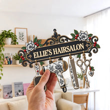 Load image into Gallery viewer, Personalized Shaped Metal Sign Floral Beauty Decor Gift for Stylist
