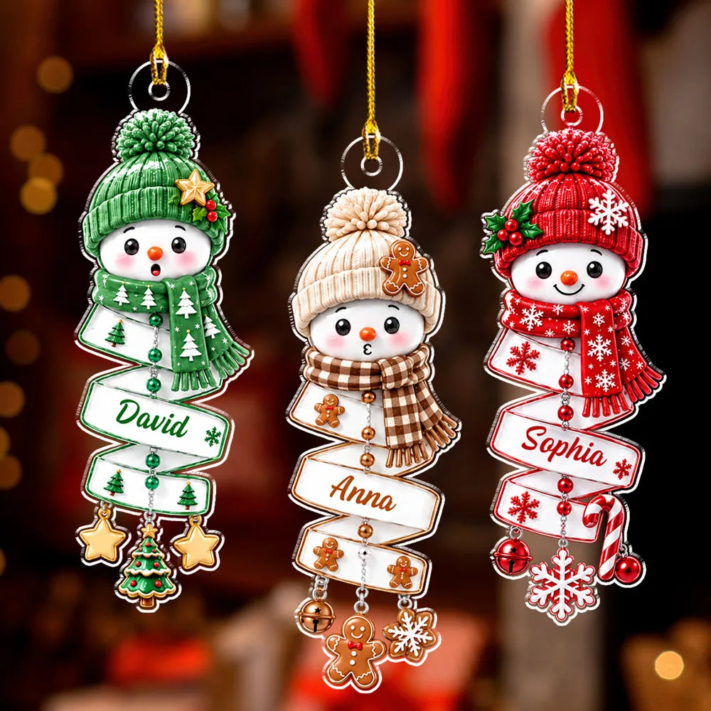 Personalized Acrylic Snowman Ornament Creative Christmas Gift for Kids