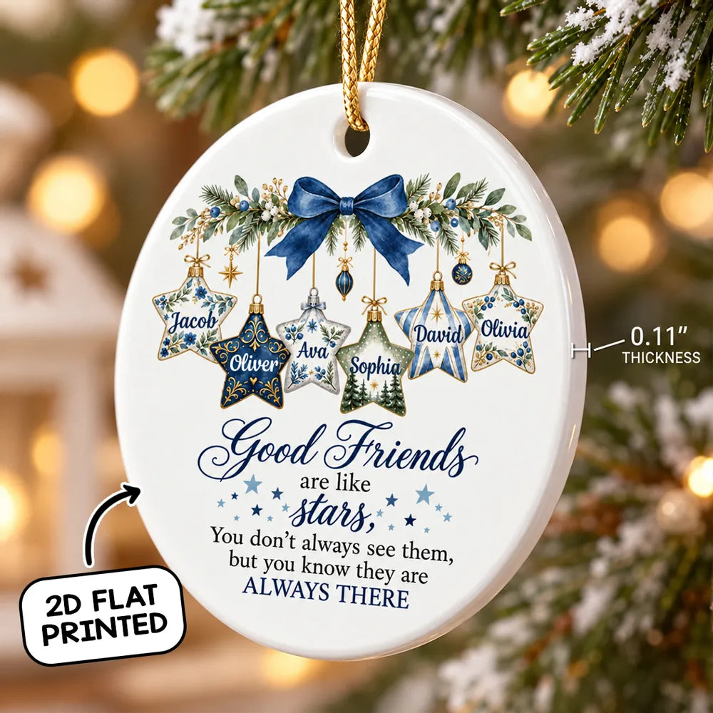 Personalized Ceramic Ornament Good Friends Are Like Stars Gift for Best Friend
