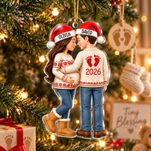 Load image into Gallery viewer, Personalized Acrylic Ornament Expecting Couple Christmas Gift
