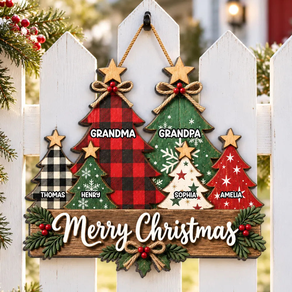 Personalized Wooden Sign for Grandma and Grandpa Christmas Gift