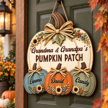 Load image into Gallery viewer, Personalized Wooden Sign for Grandparents' Pumpkin Patch Gift
