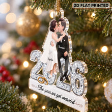 Load image into Gallery viewer, Personalized Acrylic Christmas Ornament Newlywed Gift
