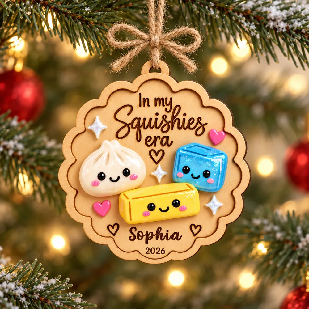 Personalized Squishy Character Wooden Ornament for Kids Gift
