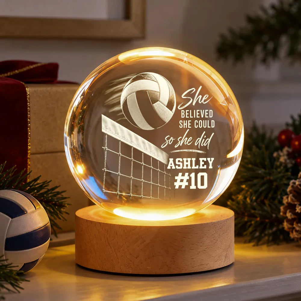 Personalized Volleyball Globe Lamp Custom Gift for Daughter Player