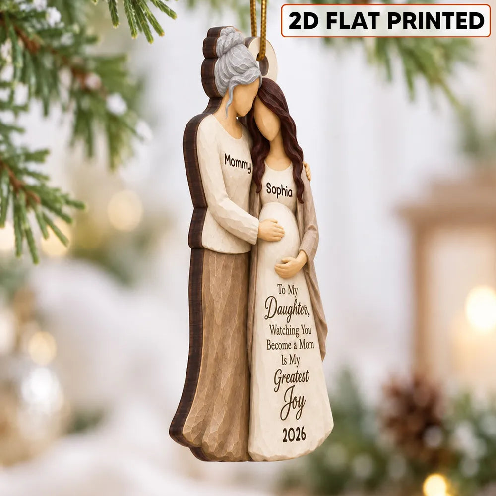 Personalized Wooden Ornament Mom-to-Be Heartwarming Gift