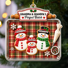 Load image into Gallery viewer, Personalized Acrylic Snowman Cookie Ornament Gift for Grandparents
