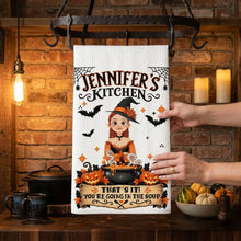 Load image into Gallery viewer, Personalized Halloween Kitchen Towel Custom Gift for Mom

