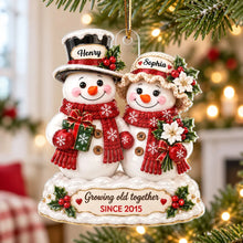 Load image into Gallery viewer, Personalized Snowman Couple Acrylic Ornament Christmas Gift
