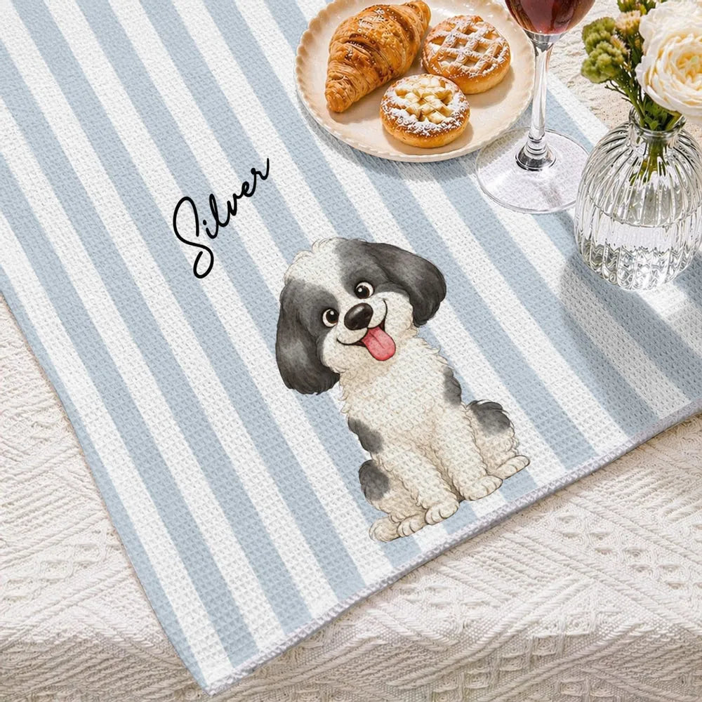 Personalized Dog Kitchen Towel Custom Gift for Pet Owners
