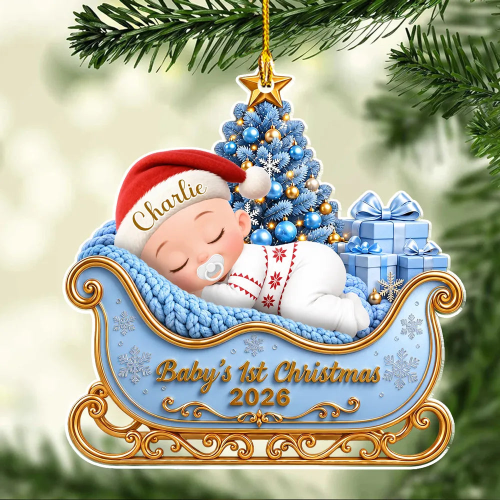 Personalized Baby's First Christmas Ornament Unique Gift for New Parents