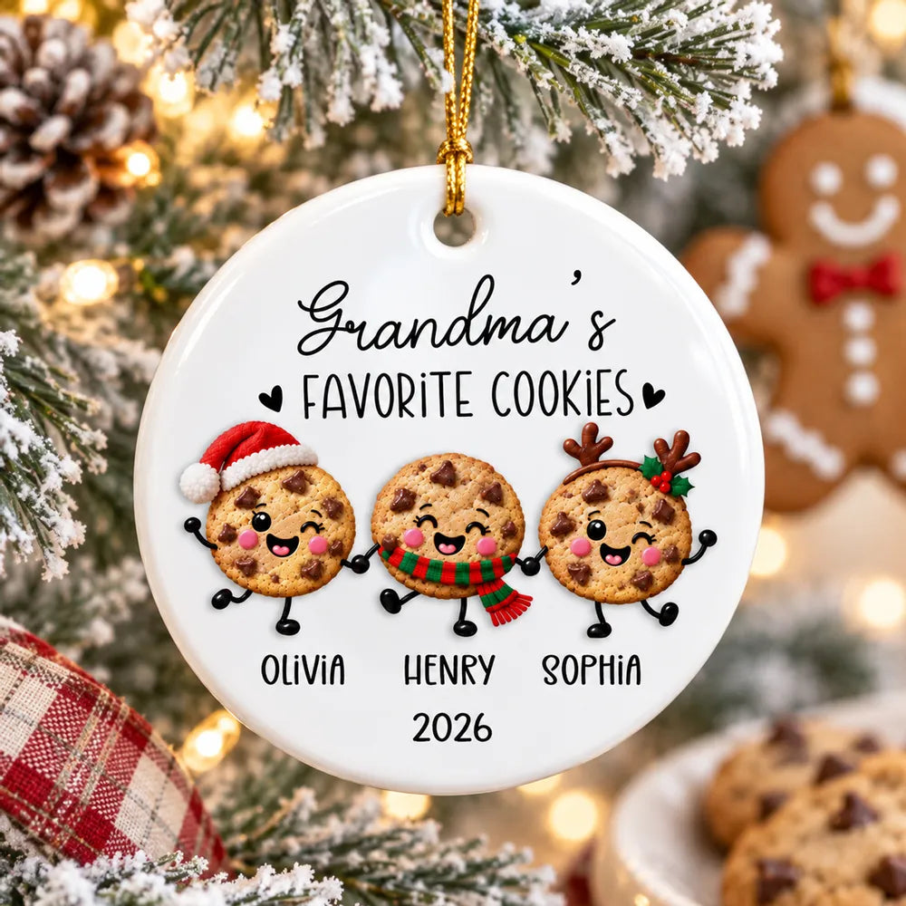 Personalized Ceramic Ornament Gift for Grandma Christmas Keepsake