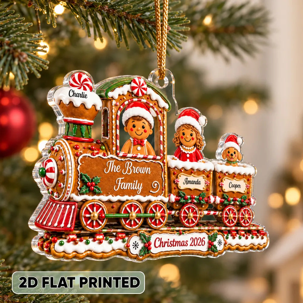 Personalized Gingerbread Family Ornament Unique Christmas Gift