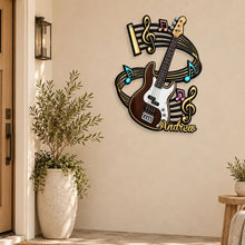 Load image into Gallery viewer, Personalized Guitar Shaped Metal Sign for Musicians | Gift Idea
