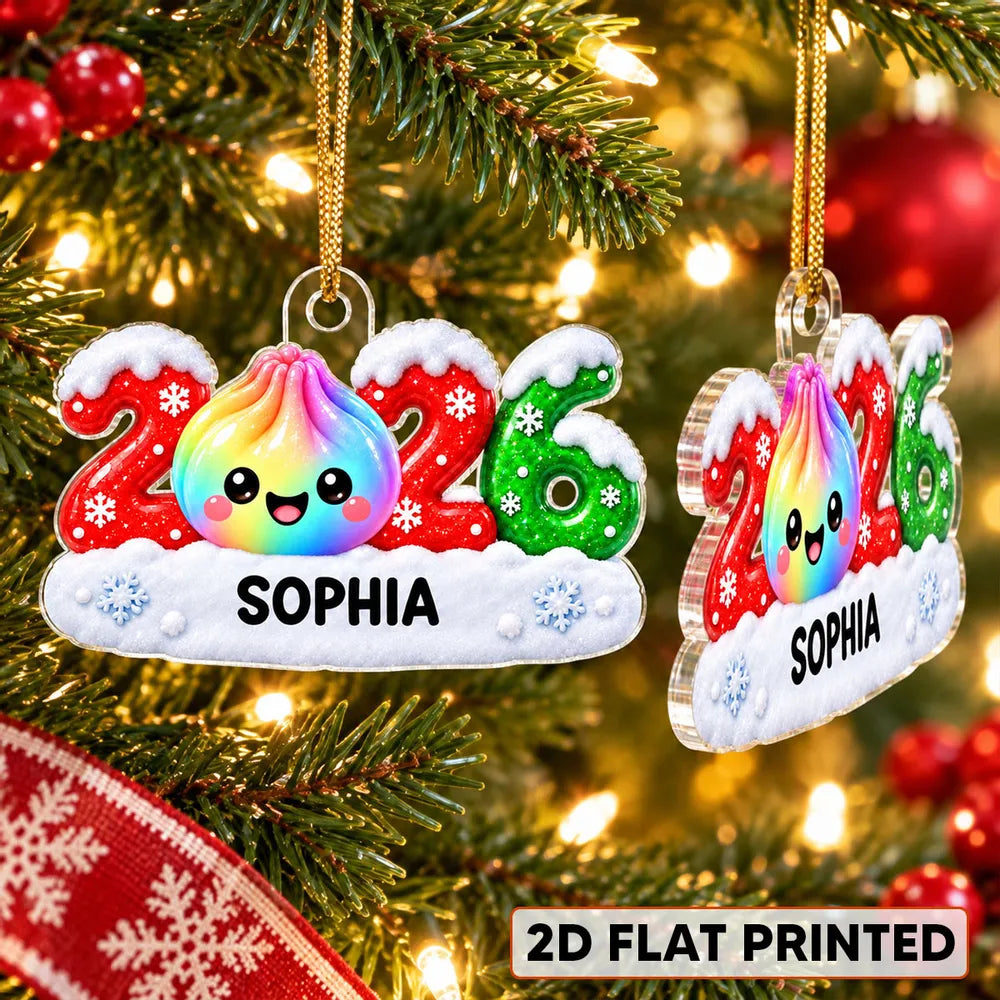 Personalized Rainbow Dumpling Acrylic Ornament Gift for Kids