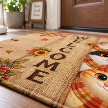 Load image into Gallery viewer, Personalized Fall Cat Doormat Custom Pet Owner Gift Cozy Autumn
