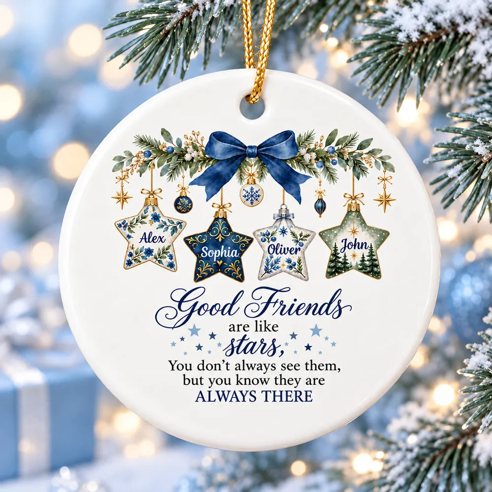 Personalized Ceramic Ornament Good Friends Are Like Stars Gift for Best Friend