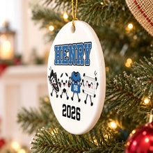 Load image into Gallery viewer, Personalized Ceramic Soccer Ornament Custom Name Christmas Gift for Players
