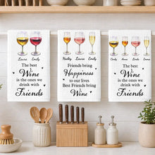Load image into Gallery viewer, Personalized Kitchen Towel Wine Glasses Gift for Friend
