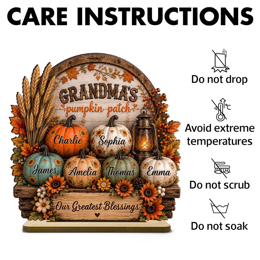 Personalized Wooden Plaque Fall Decor Gift for Grandma