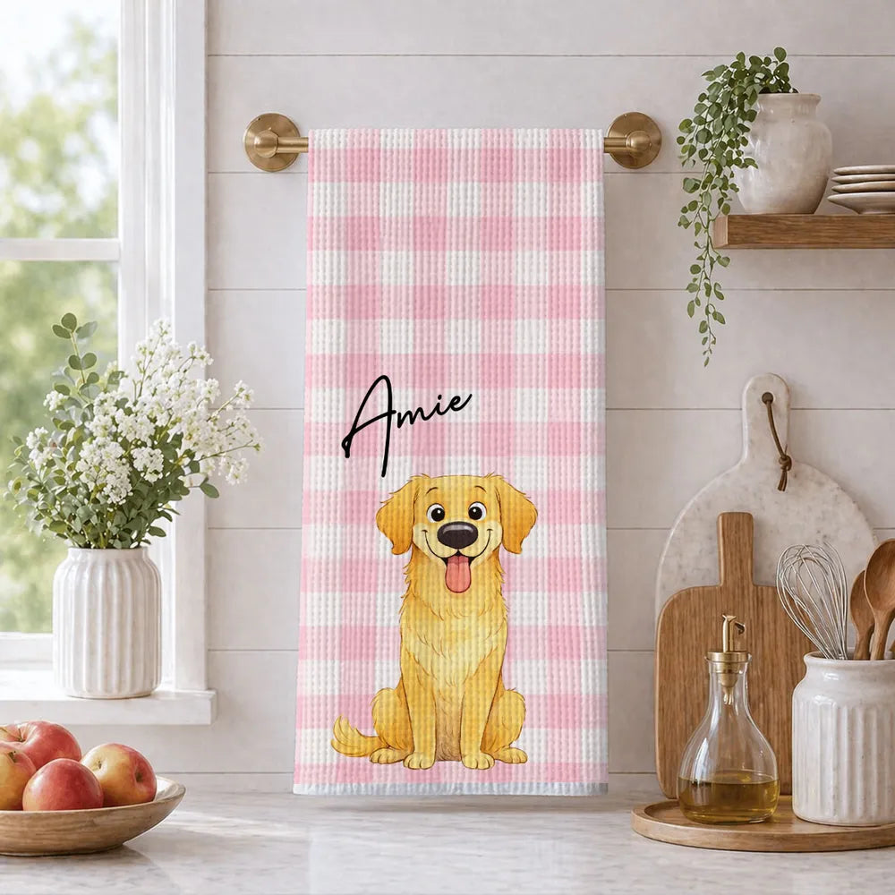 Personalized Dog Kitchen Towel Custom Gift for Pet Owners
