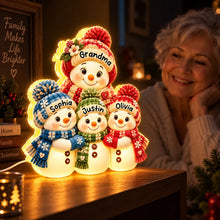 Load image into Gallery viewer, Personalized Acrylic Light Box Grandkids Snowman Gift for Grandma
