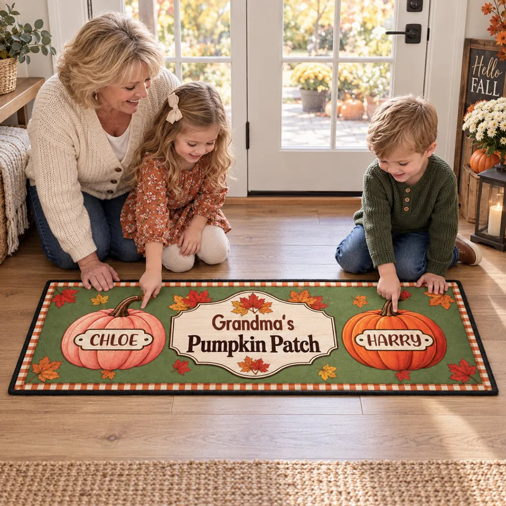 Personalized Grandma & Grandpa Pumpkin Patch Doormat Gift