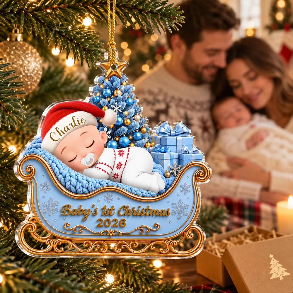 Personalized Baby's First Christmas Ornament Unique Gift for New Parents