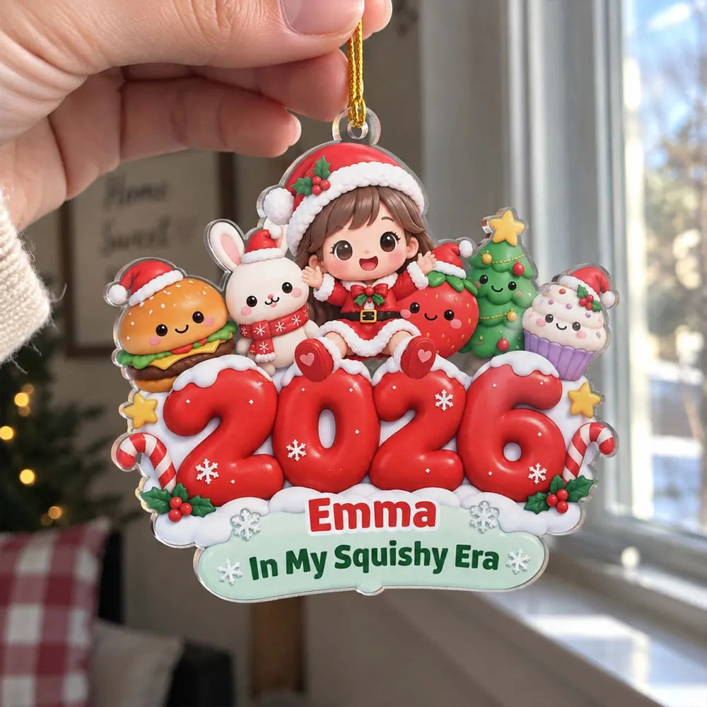 Personalized Acrylic Christmas Ornament Cute Child Gift for Family