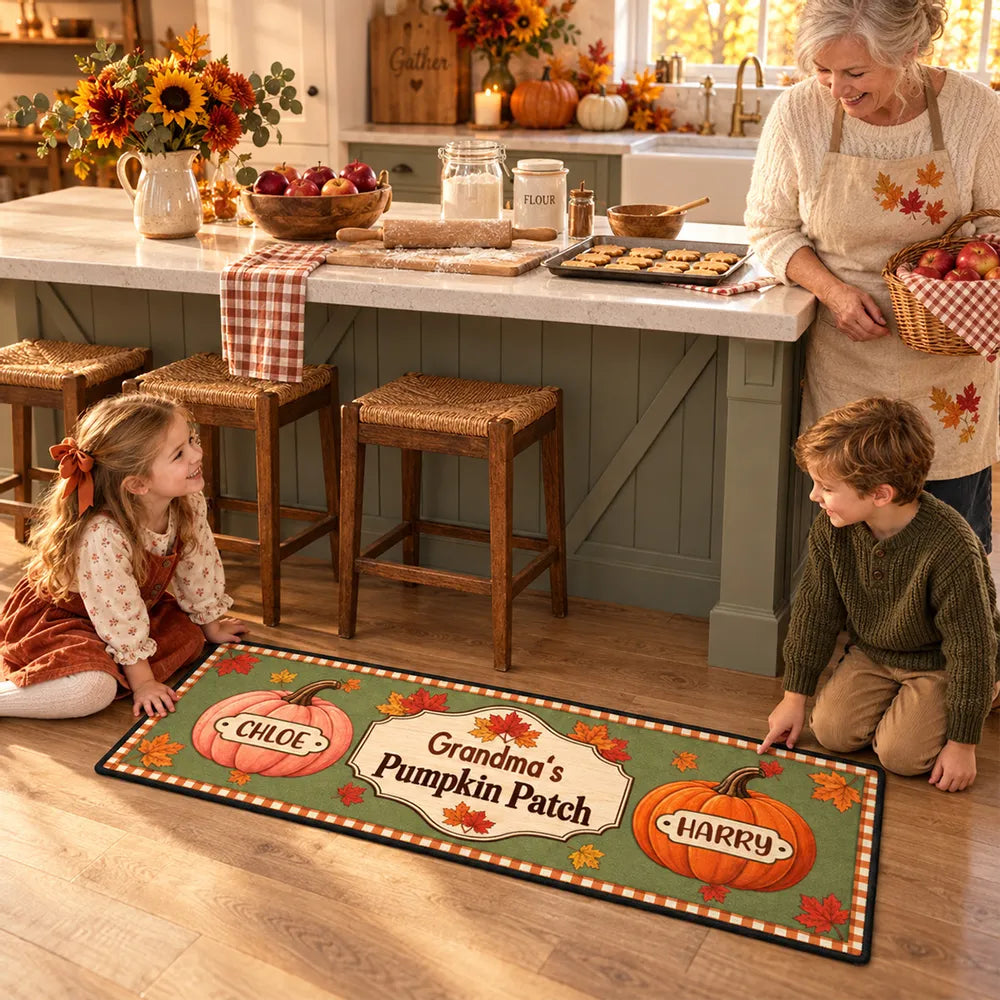 Personalized Grandma & Grandpa Pumpkin Patch Doormat Gift