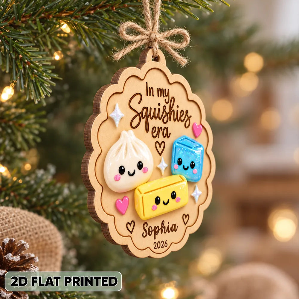 Personalized Squishy Character Wooden Ornament for Kids Gift
