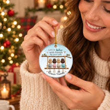 Load image into Gallery viewer, Personalized Ceramic Ornament Friends on Swing Gift for Best Friend
