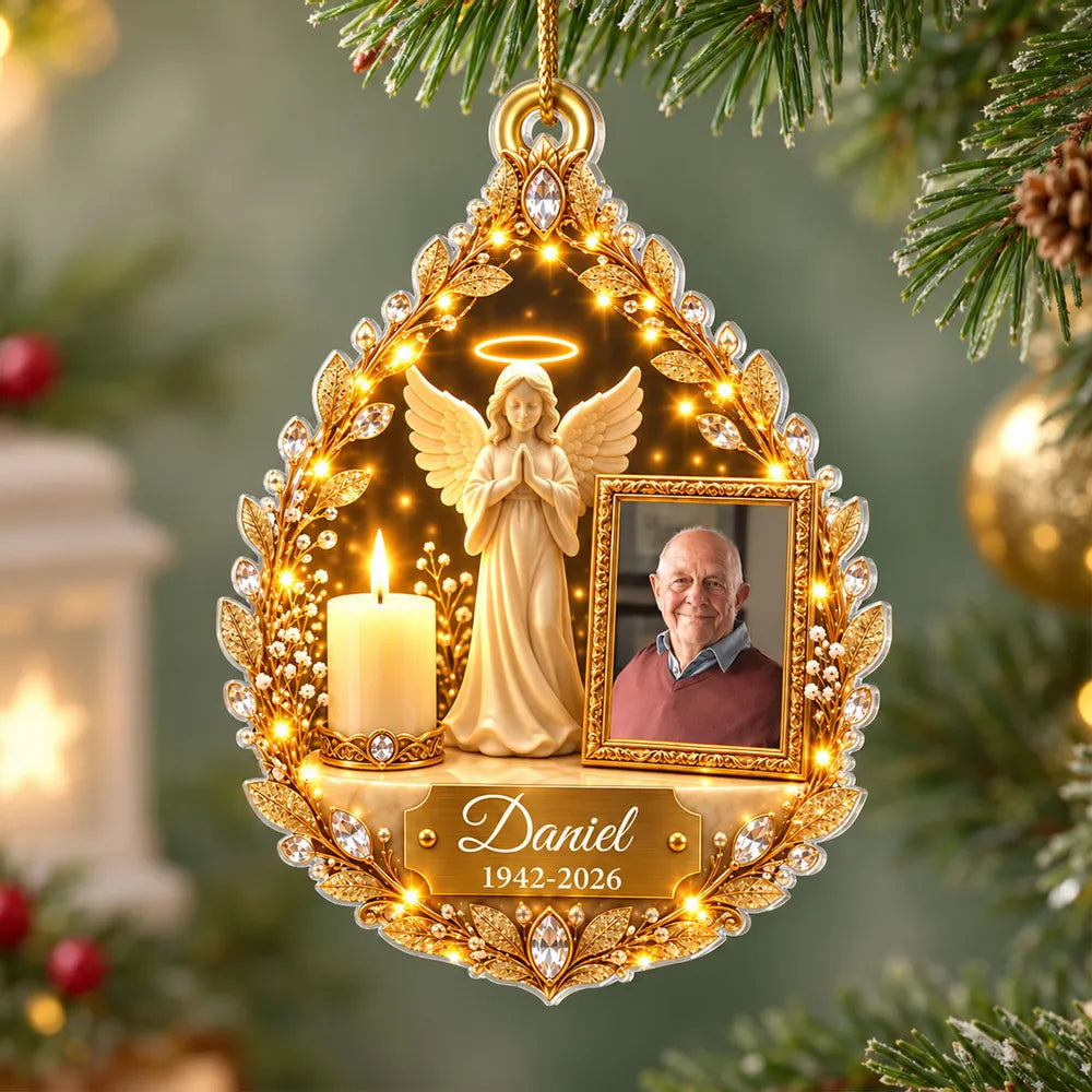 Personalized Acrylic Ornament Sympathy Gift for Family Angel